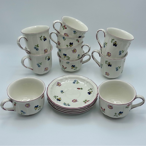 Villeroy and Boch Petite Fleur Tea Cup and Saucer Luxembourg Set of 4 - Picture 12 of 12